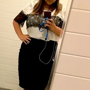 Black and White Blouse